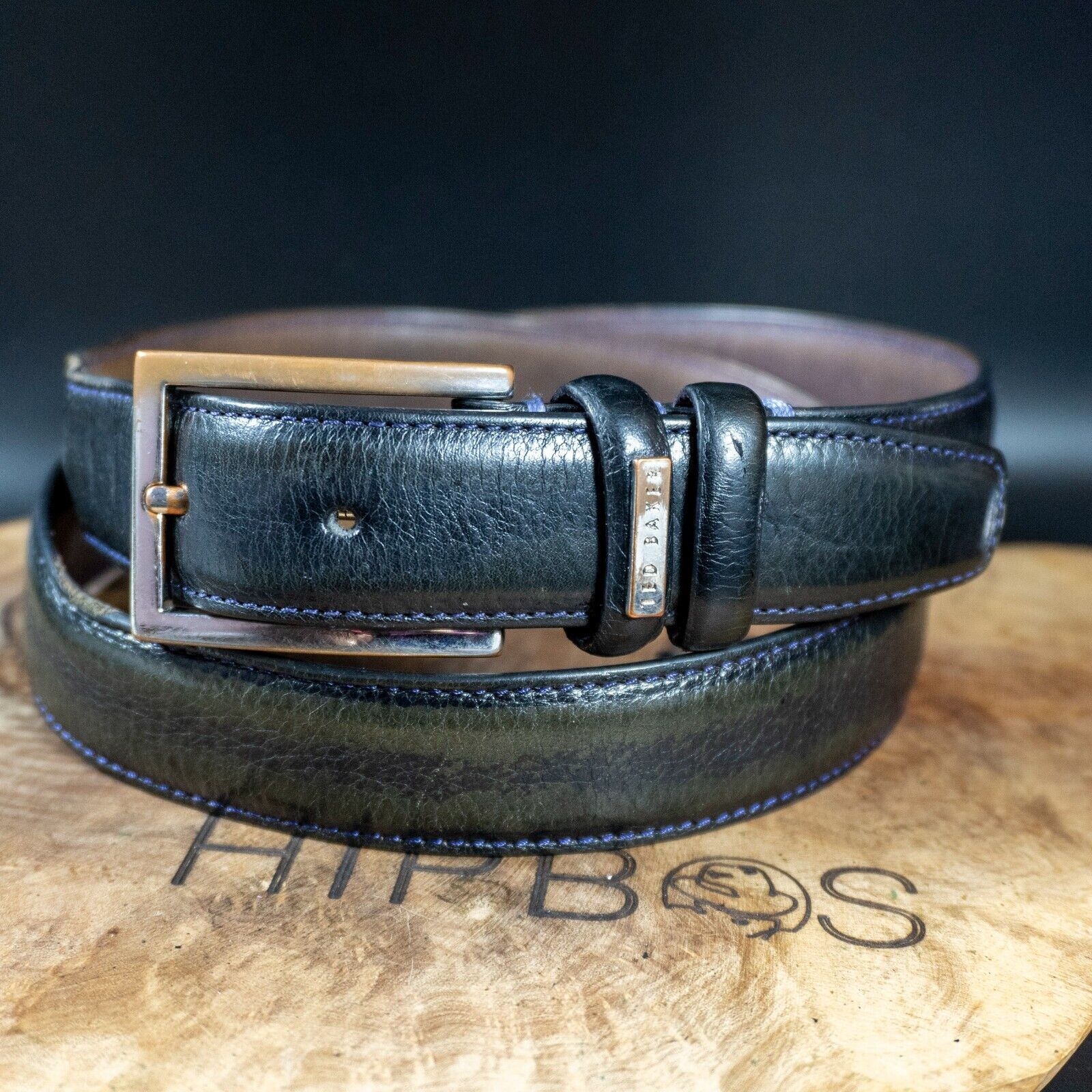 Ted Baker Mens Belt Vintage Classic Leather Jeans Belt Black Size 32 - VintageThing