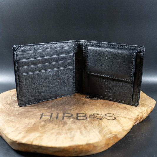 Daxin Mens Wallet Leather Bifold Wallet Black