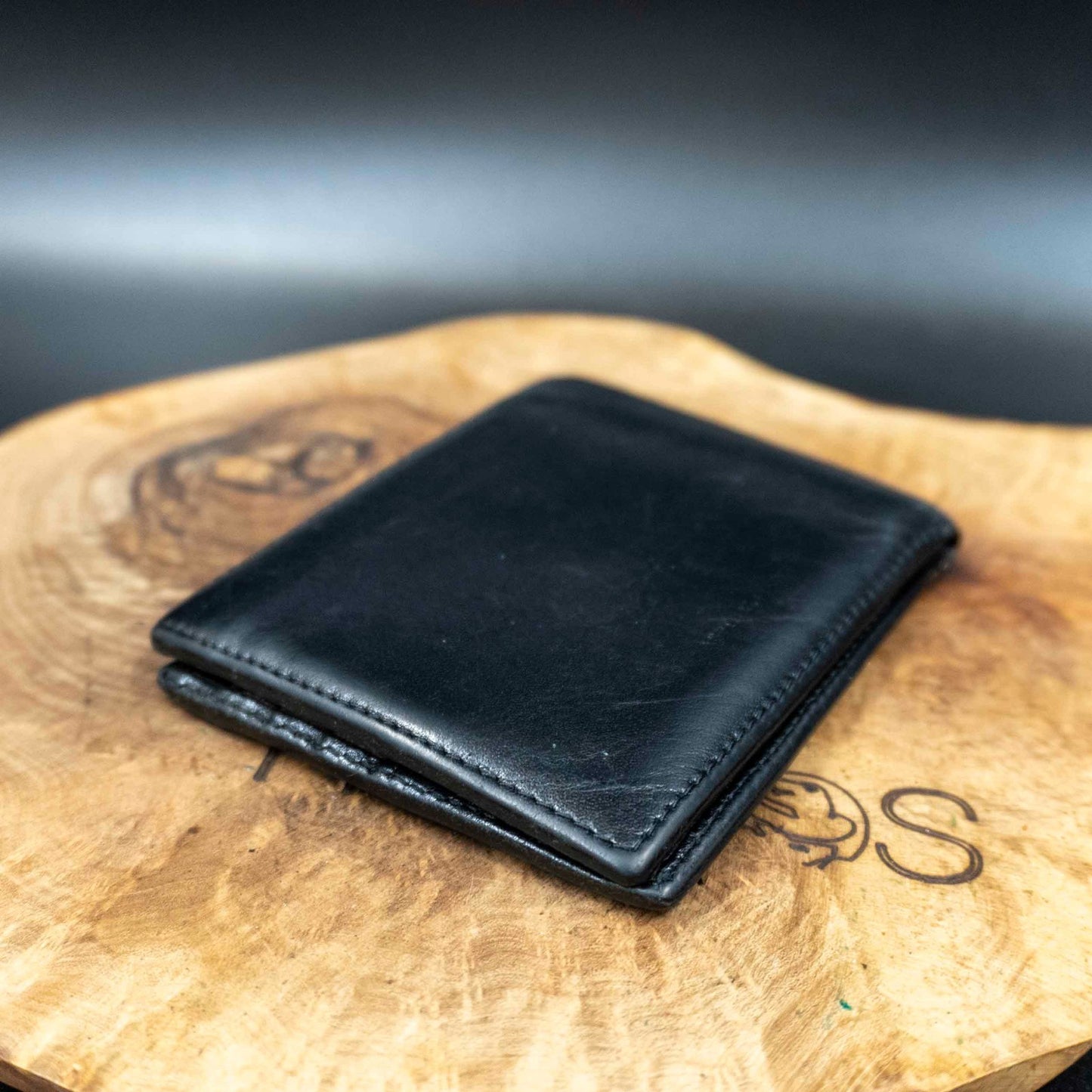 Aspinal of London Mens Wallet Vintage Leather Bifold Card Wallet Black