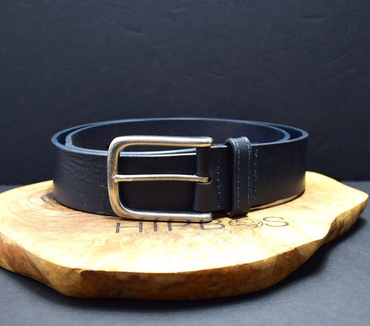 Marks and Spencer Mens Leather Belt M&S Vintage Leather Jeans Belt Blue Size 34