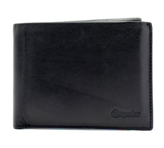 Esquire Germany Mens Bifold Leather Wallet with Removable Card Holder Black