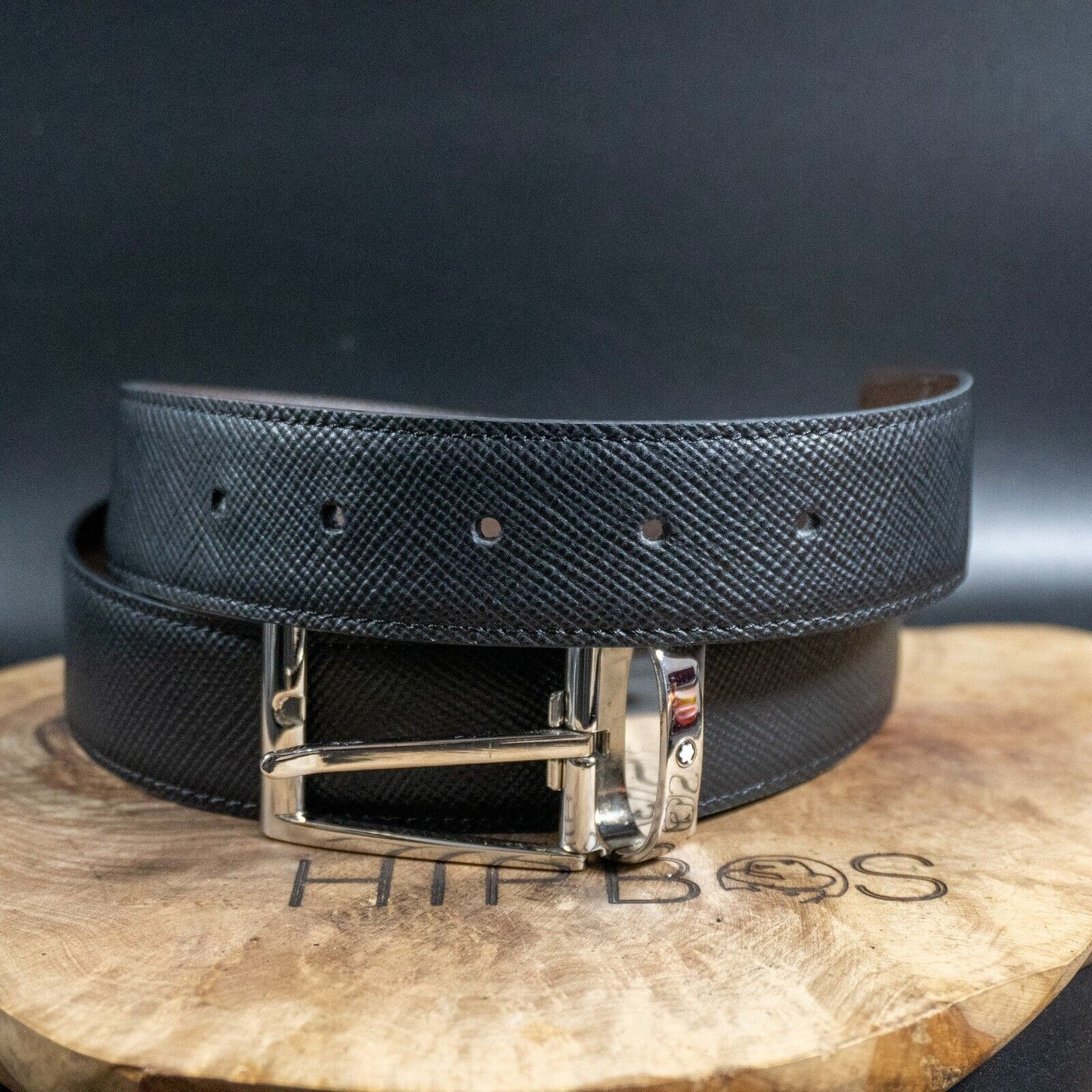 Montblanc Mens Belt Authentic Reversible Leather Classic Jeans Belt Size 34 - VintageThing