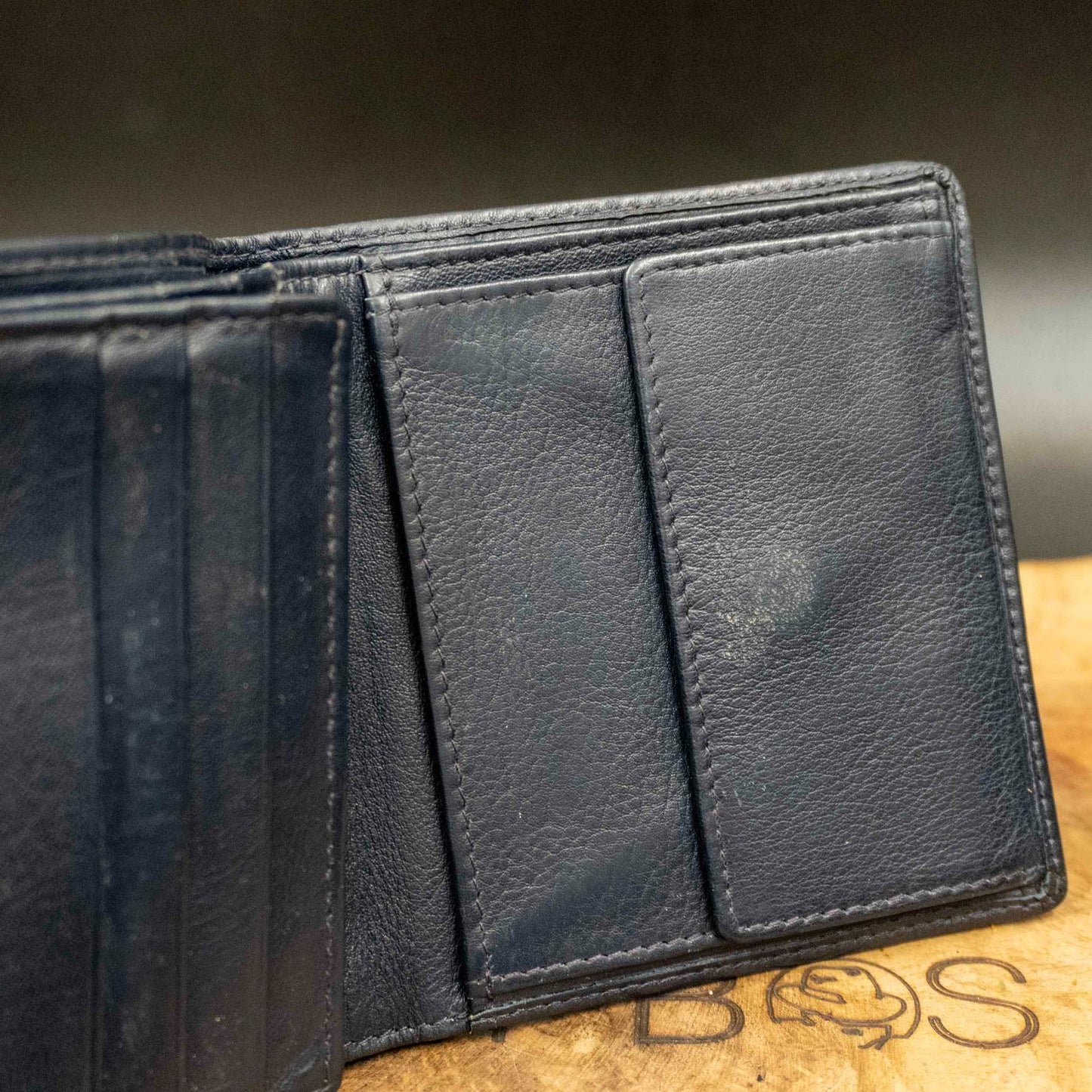 Samsonite Mens Bifold Leather Wallet with ID Window Blue