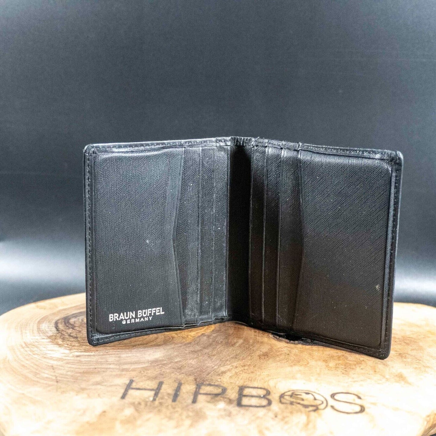 Braun Buffel Mens Bifold Leather Wallet Card Wallet Black