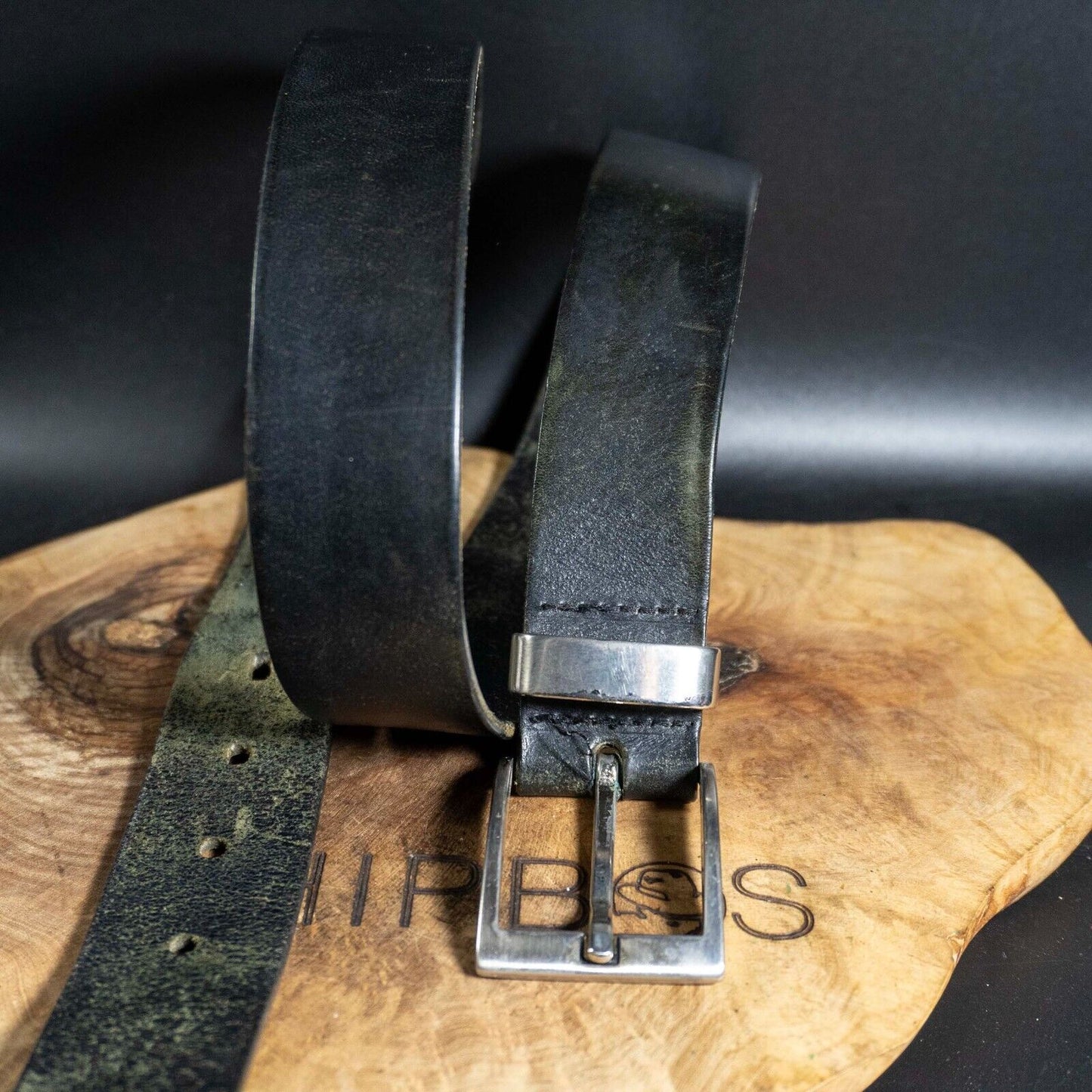 Parkes Mens Belt Vintage Classic Leather Jeans Belt Black Size 34