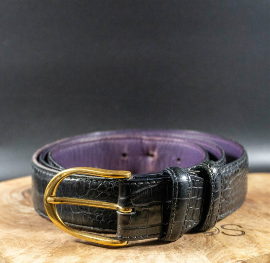 Elliot Rhodes Mens Belt Leather Handmade Belt Classic Jeans Belt Black Size 32