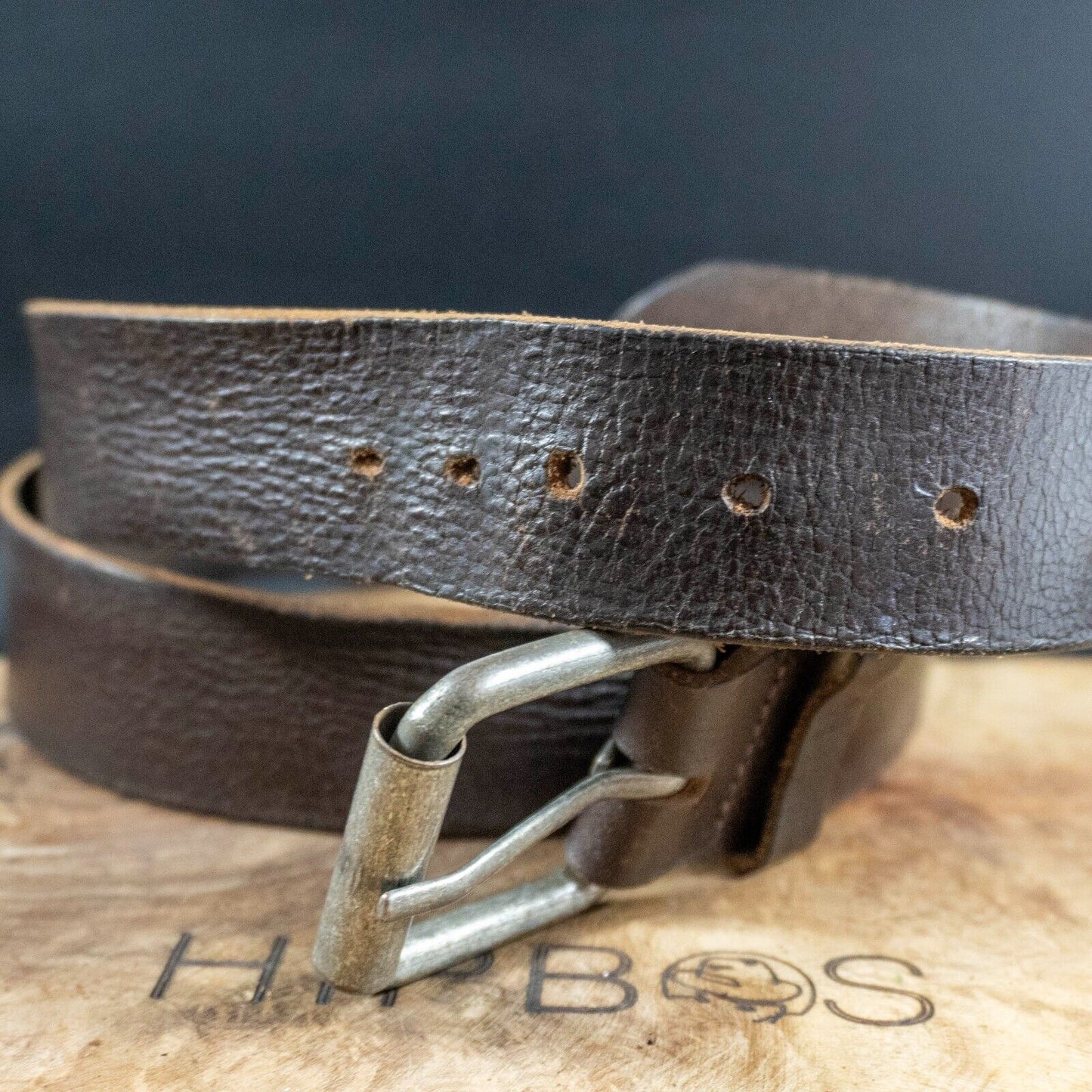 Vintage Mens Belt Handmade Leather Jeans Belt Brown Size 40