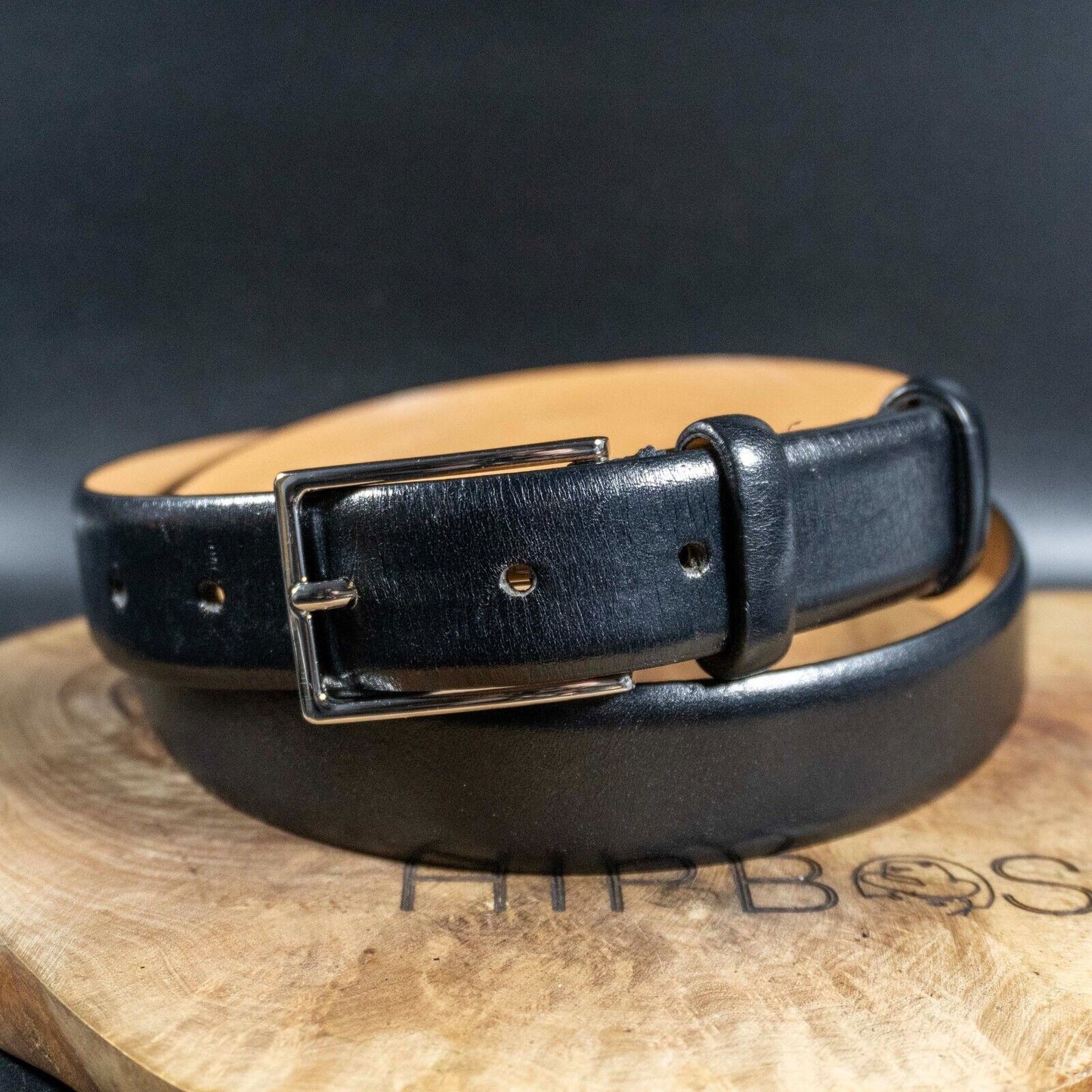 Saddler Mens Belt Vintage Mens Leather Jeans Belt Black Size 36