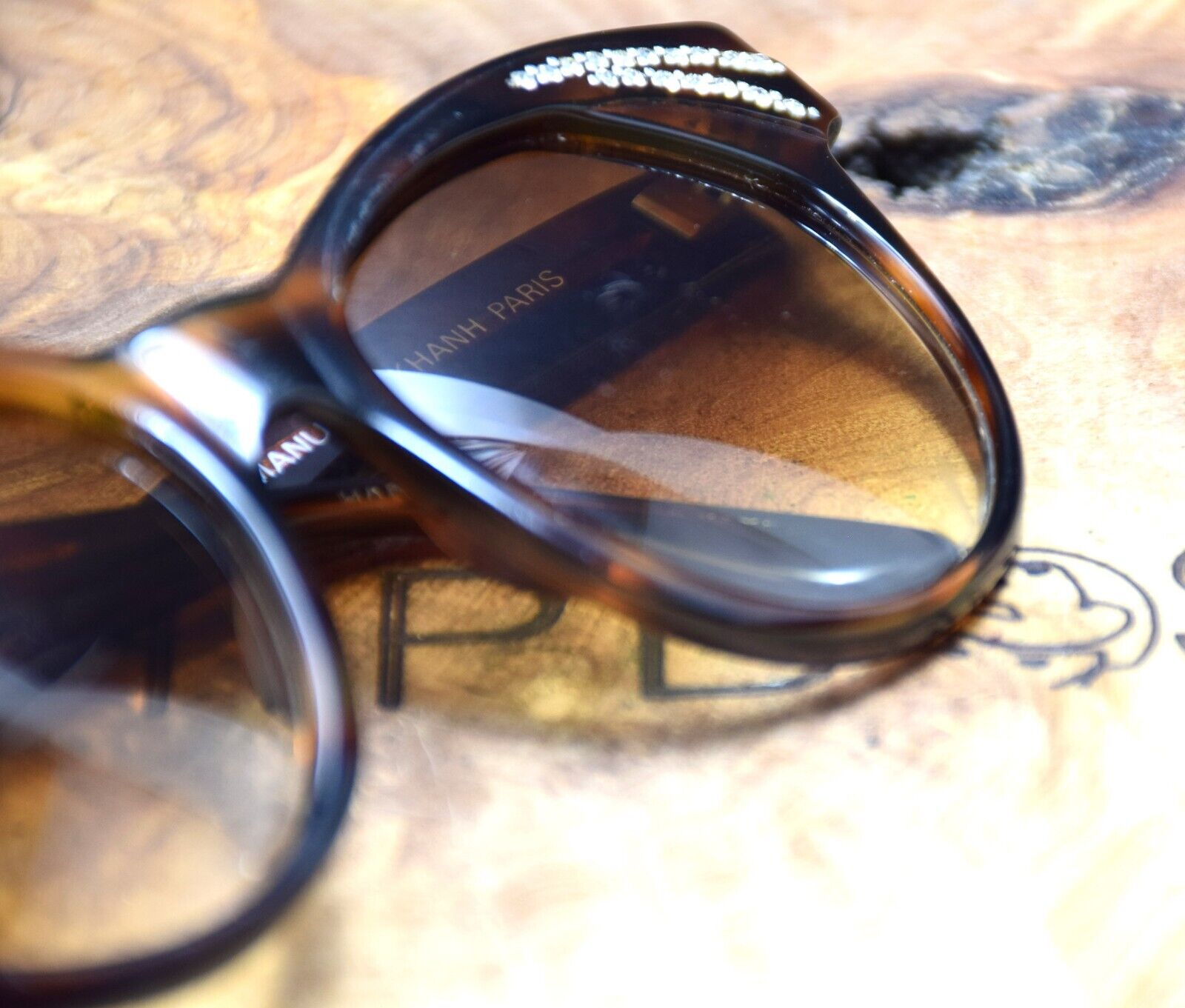 Emmanuelle Khanh Vintage Womens Sunglasses 70's Brown Frame Brown Lenses Rare - VintageThing