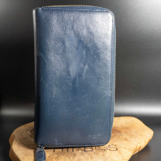 Picard World Traveller Travel Wallet Large Leather Clutch Travel Wallet Blue
