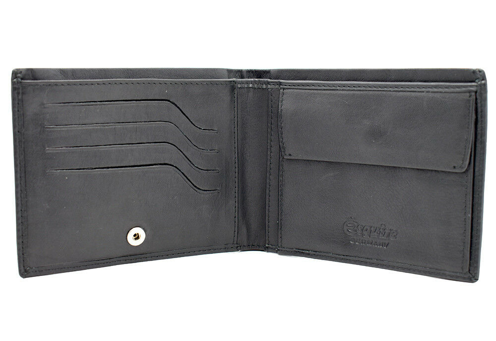 Esquire Germany Mens Bifold Leather Wallet with Removable Card Holder Black