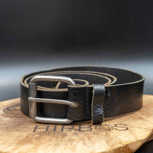 Vintage Mens Belt Handmade Leather Jeans Belt Black Size 38