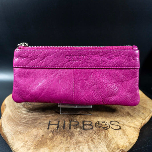 Osprey By Graeme Ellisdon Womens Leather Pouch Wallet Purse Medium Pink