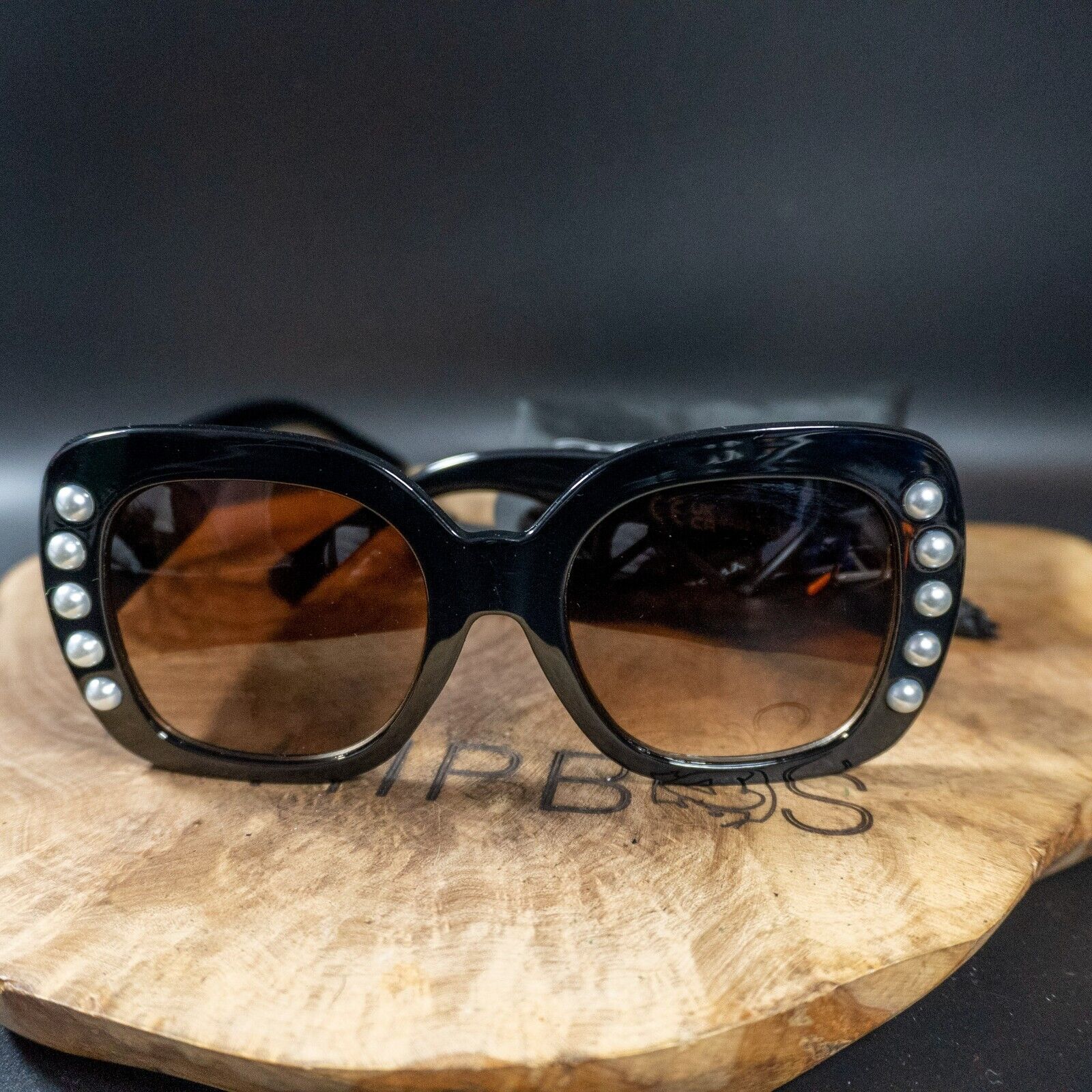 & Other Stories Womens Sunglasses Butterfly Sunglasses Black Frame Brown Lenses - VintageThing