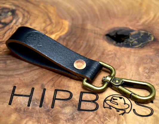 HipBos Handmade Leather Belt Loop Keyring Key Fob Key Chain with Lobster Clasp