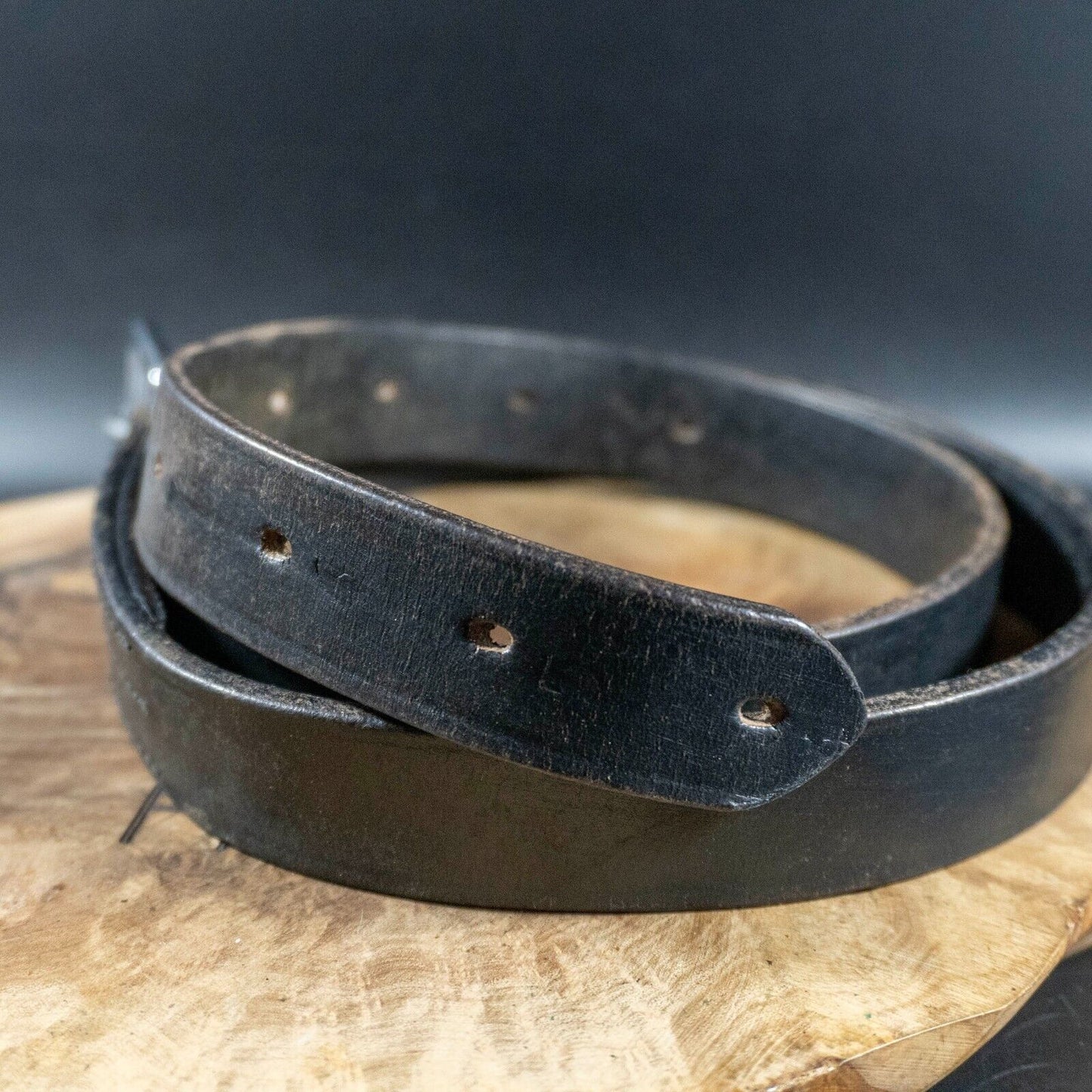 Vintage Mens Womens Belt Handmade Leather Jeans Belt Black Size 34