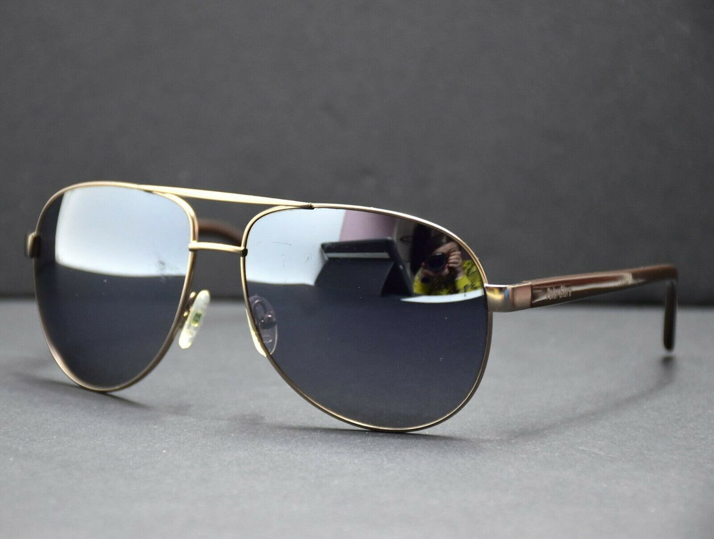 Polar Glare Pilot Sunglasses PG521B Brown and Gun Metal Frame Polarised Lenses - VintageThing