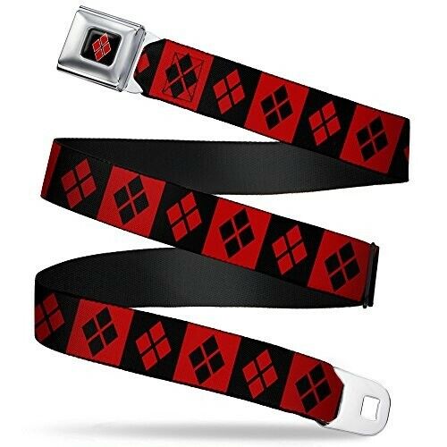 Buckle Down Fabric Webbing Belt Harley Quinn Diamonds Seatbelt Belt Size Regular