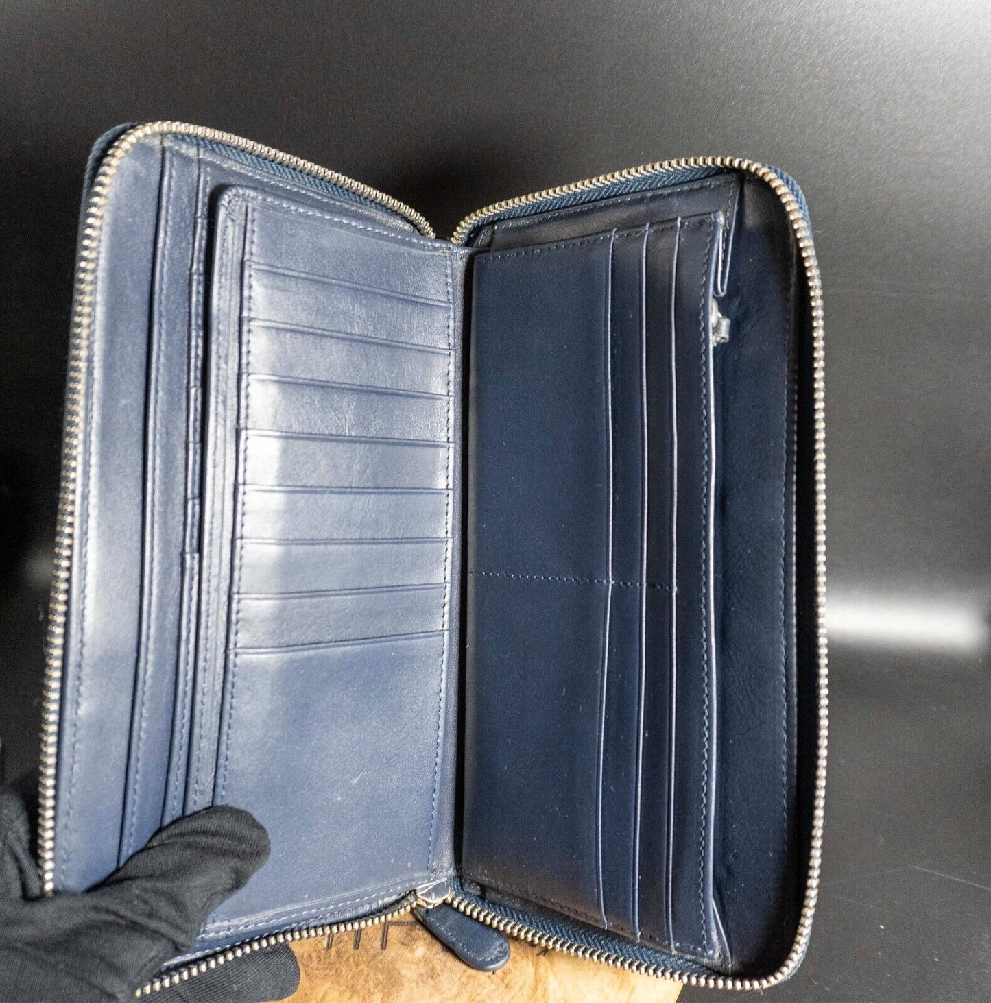 Picard World Traveller Travel Wallet Large Leather Clutch Travel Wallet Blue