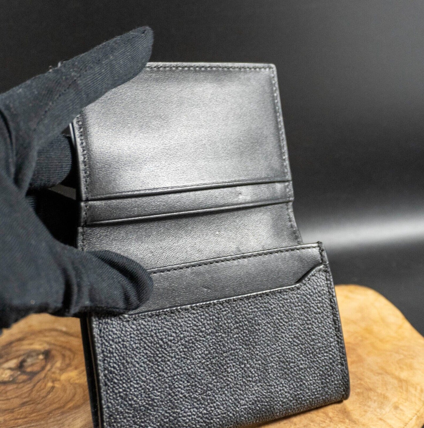 Michael Kors Authentic Mens Leather Card Wallet Business Card Holder Black