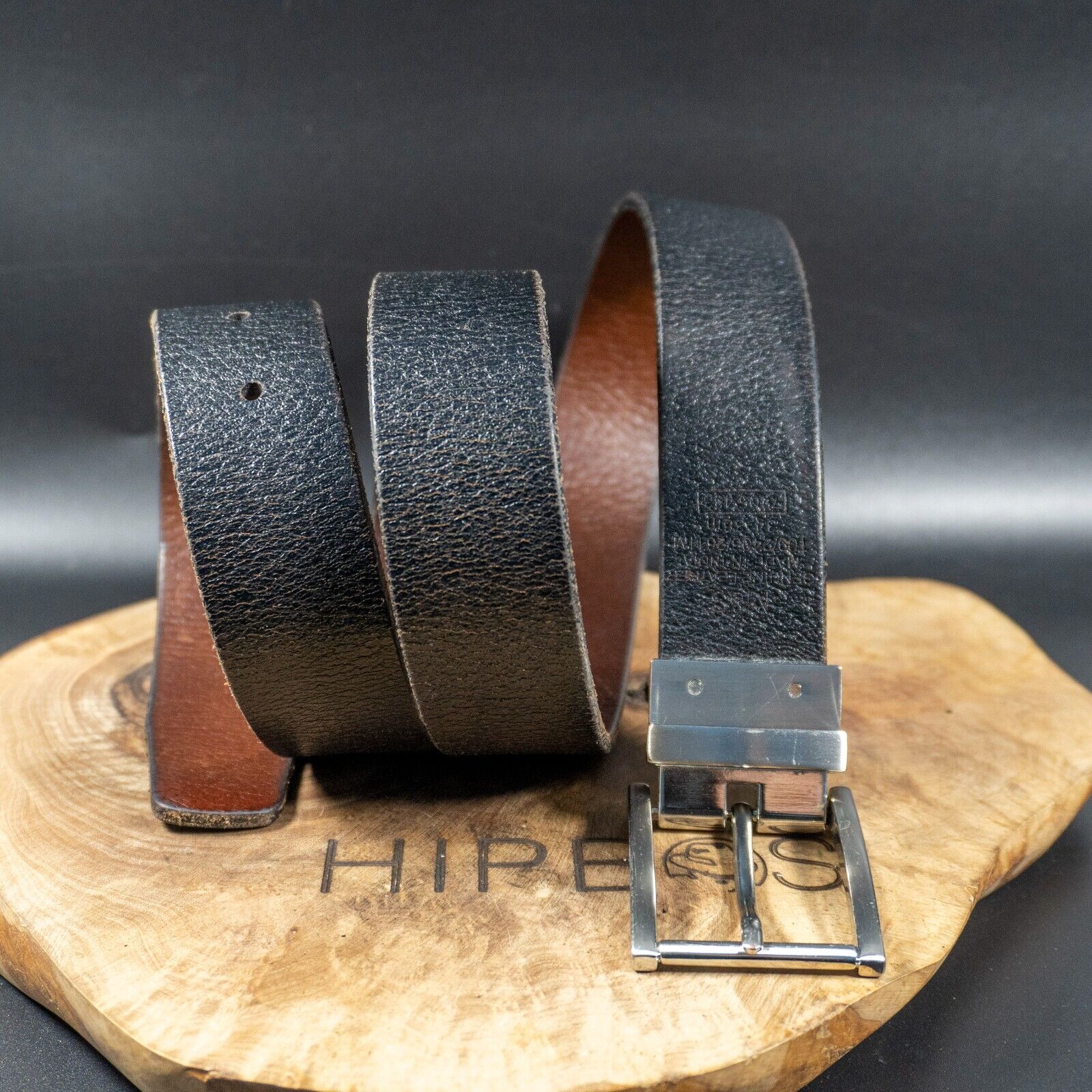 Marks and Spencer Mens Belt M&S Reversible Leather Belt Brown Black Size 34-36 - VintageThing