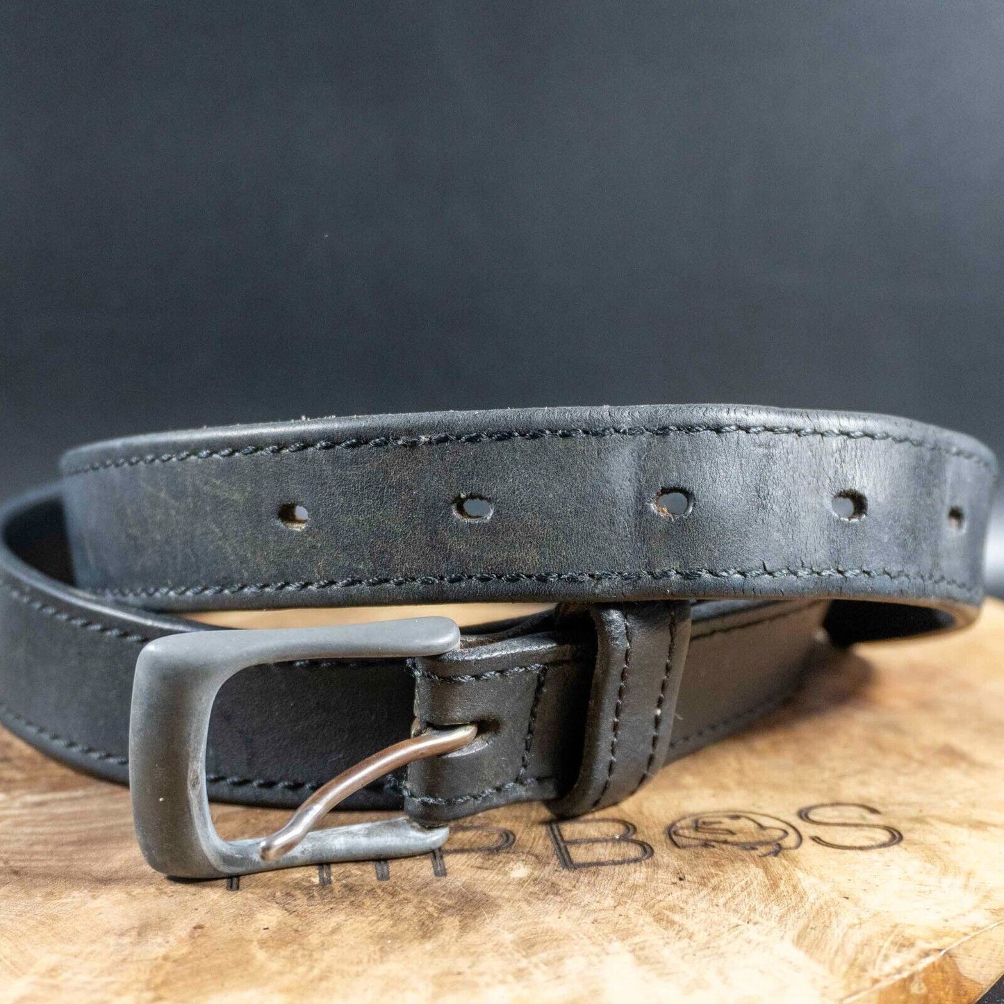 Marks and Spencer Mens Belt Vintage M&S Leather Jeans Belt Black Size 34