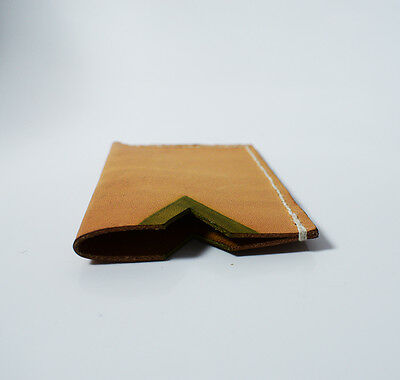 Hand Made Leather Business Card and Card Holder Wallet Light Brown