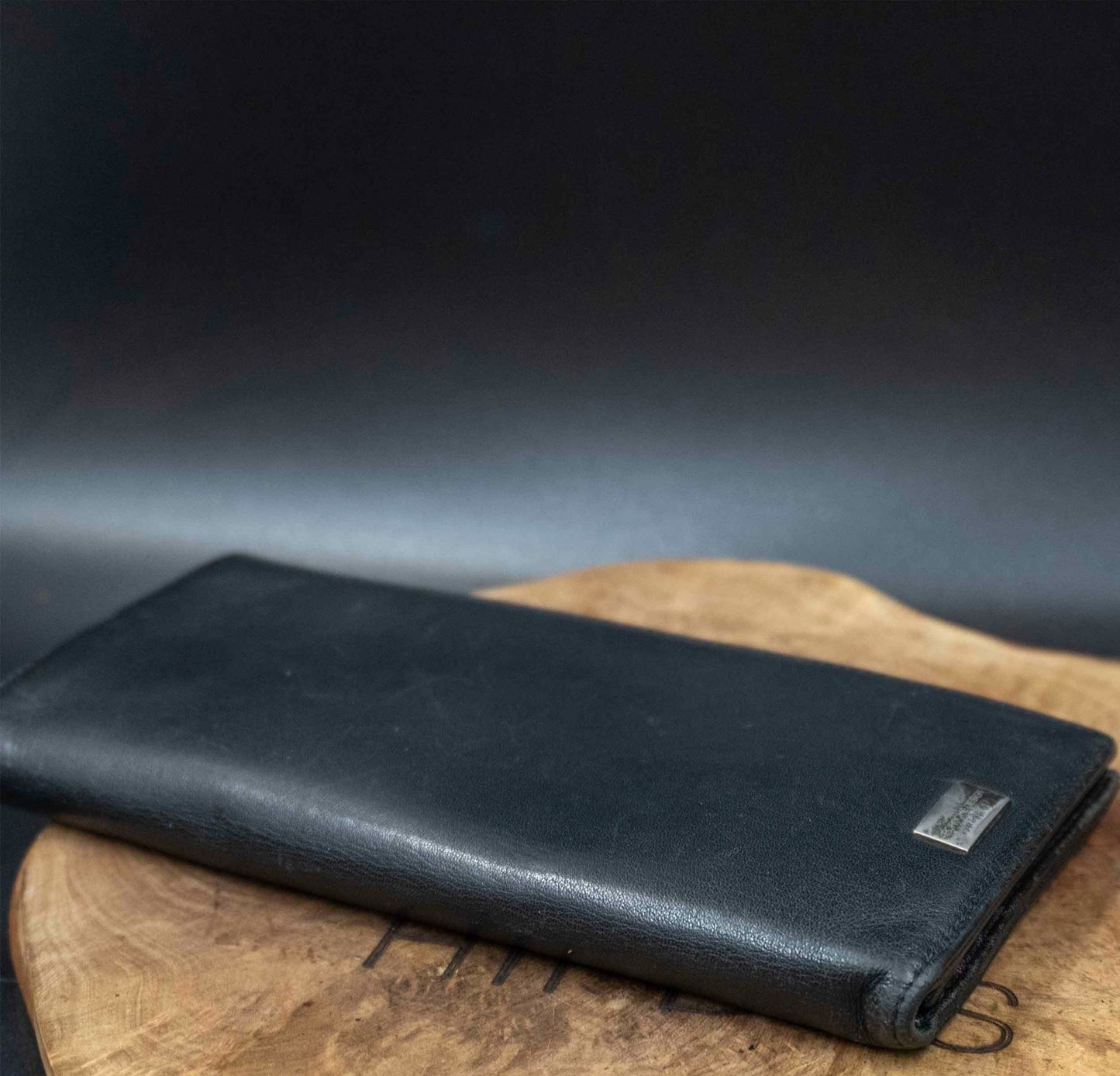 Porsche Design Mens Wallet Leather Bifold Card Wallet Long Wallet Black