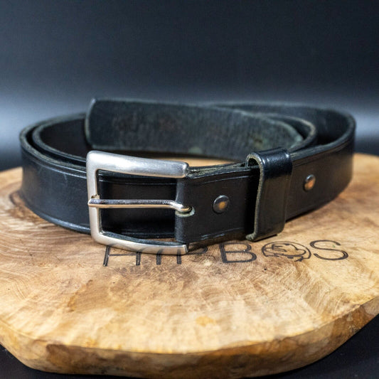 Vintage Mens Belt Handmade Vintage Leather Jeans Belt Black Size 36