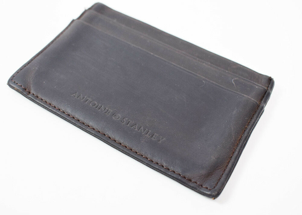 Antoine Stanley Mens Leather Card Wallet Holder Brown