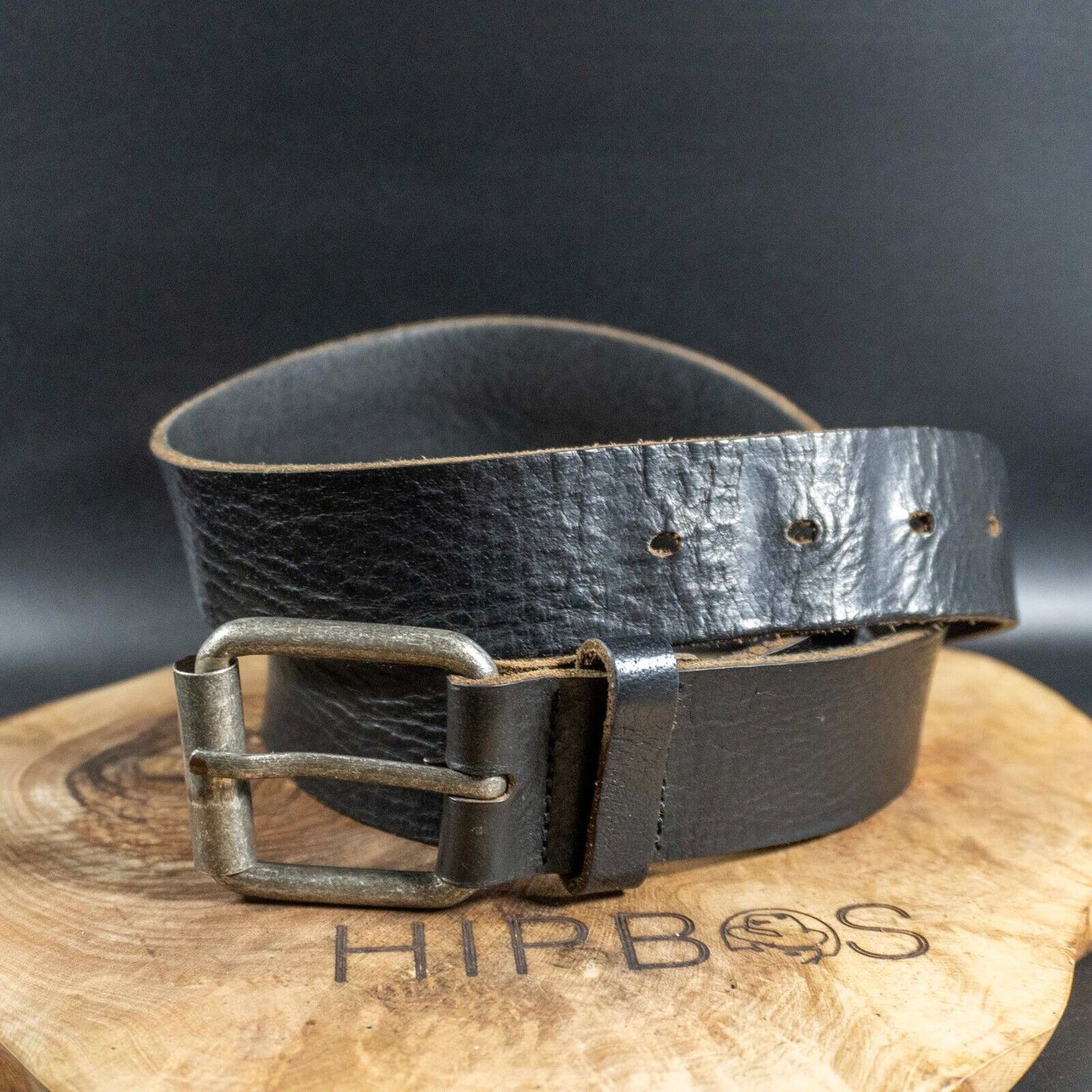 Vintage Mens Belt Leather Jeans Belt Black Size 36