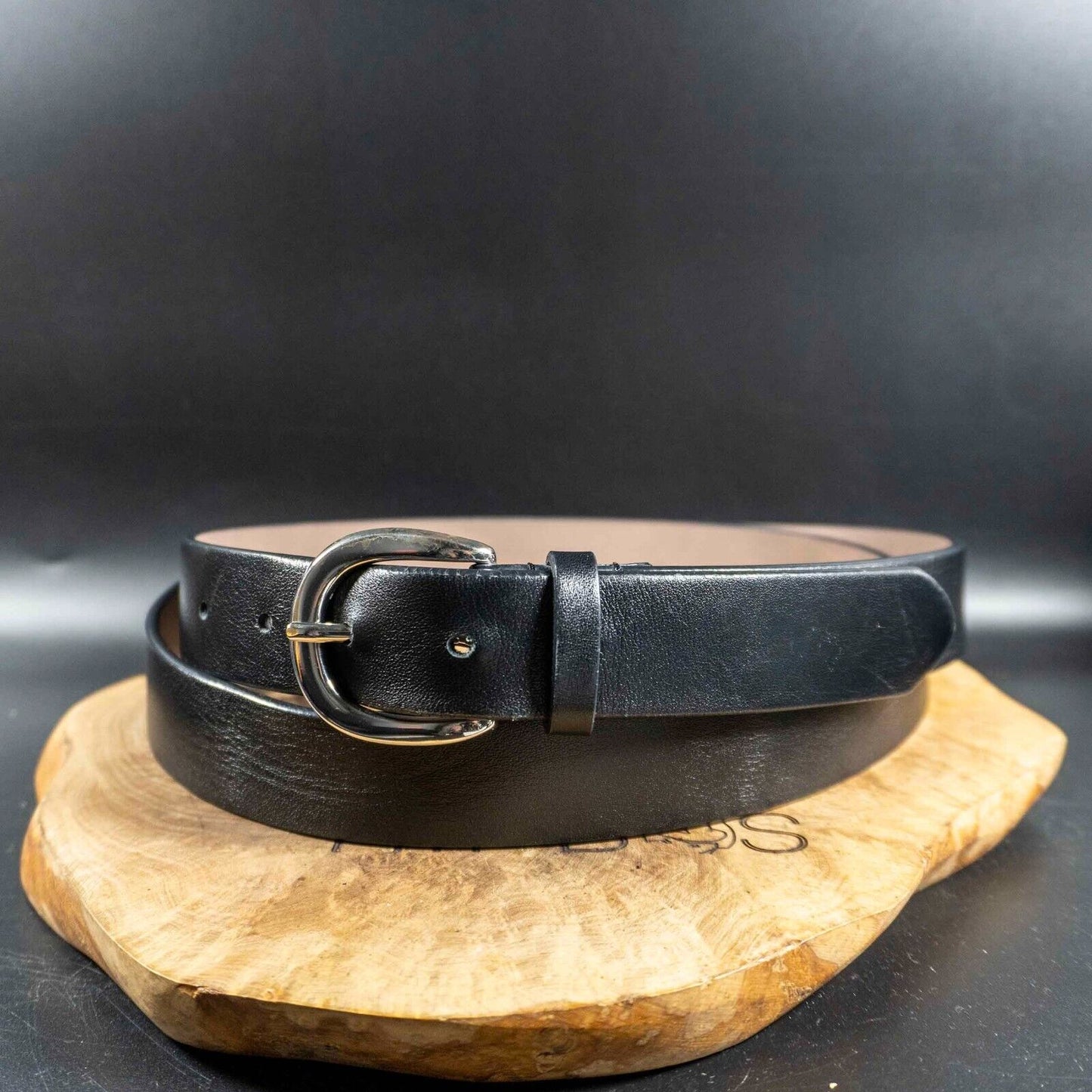 Ulla Popken Mens Womens Belt Leather Classic Jeans Belt Black Size 46