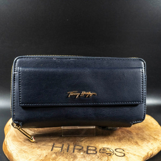 Tommy Hilfiger Wallet Purse Large Zip Around Clutch Wallet Blue