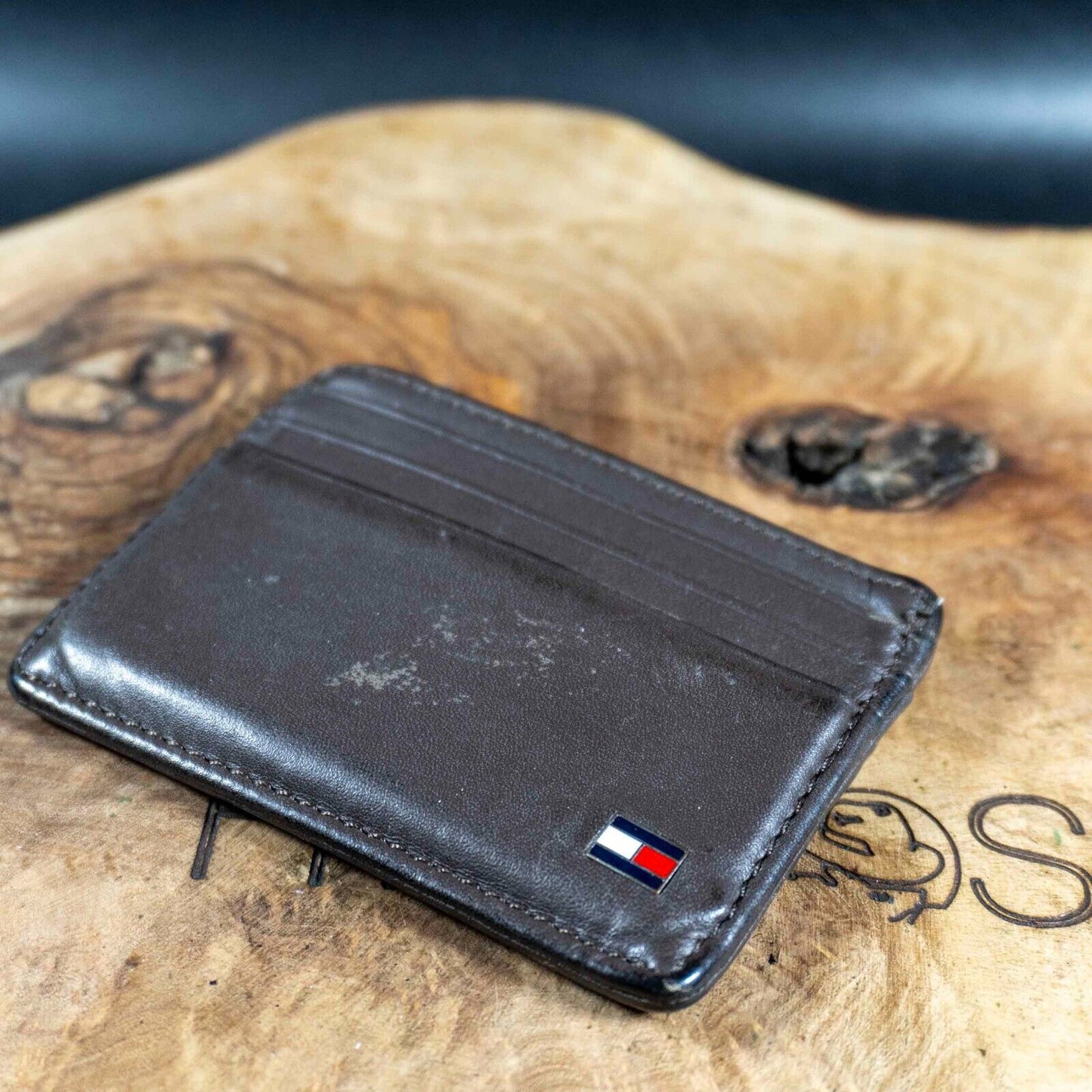 Tommy Hilfiger Mens Wallet Leather Card Holder Wallet Brown