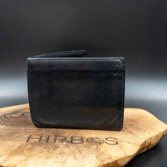 Aspinal of London Mens Wallet Vintage Leather Bifold Card Wallet Black