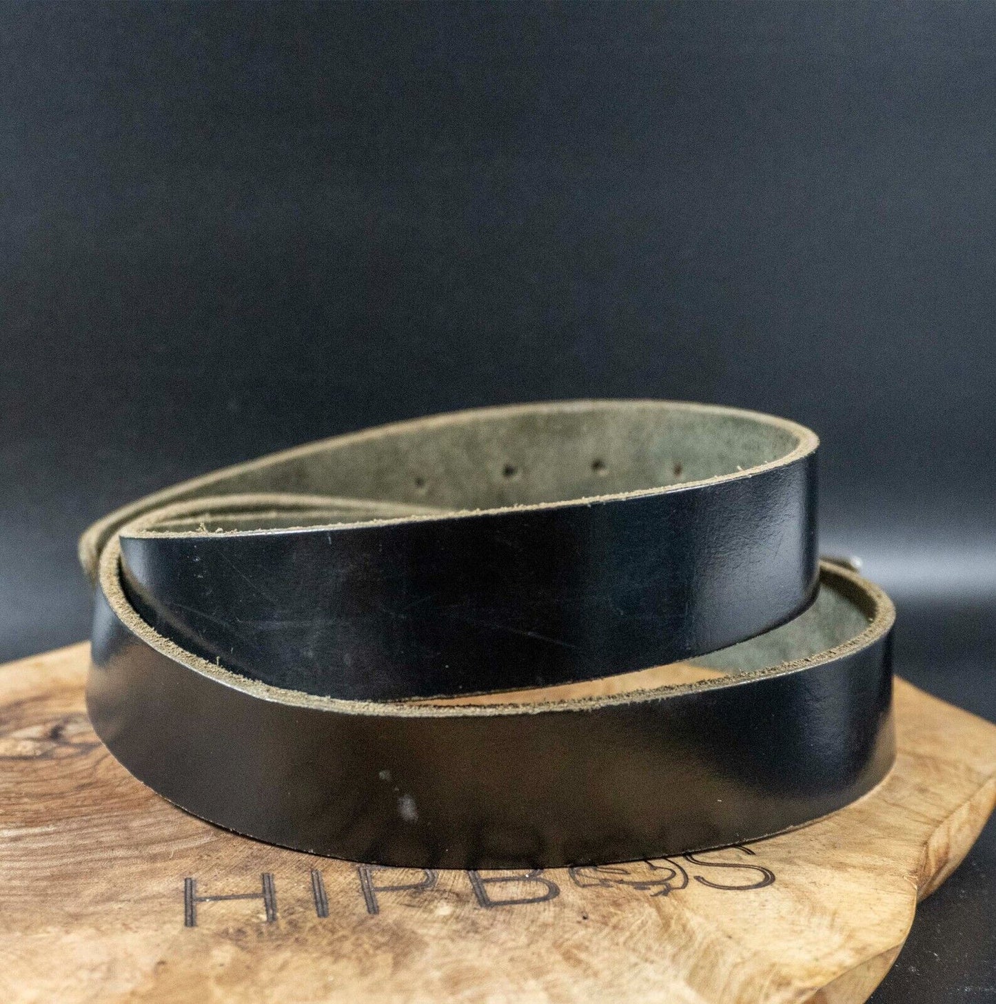 Vintage Mens Belt Handmade Leather Jeans Belt Black Size 38