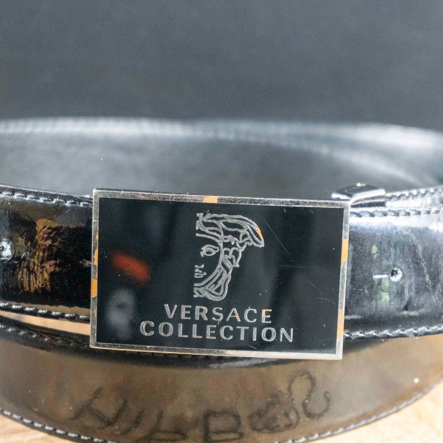 Versace Collection Mens Belt Leather Belt Jeans Belt Authentic Size 42