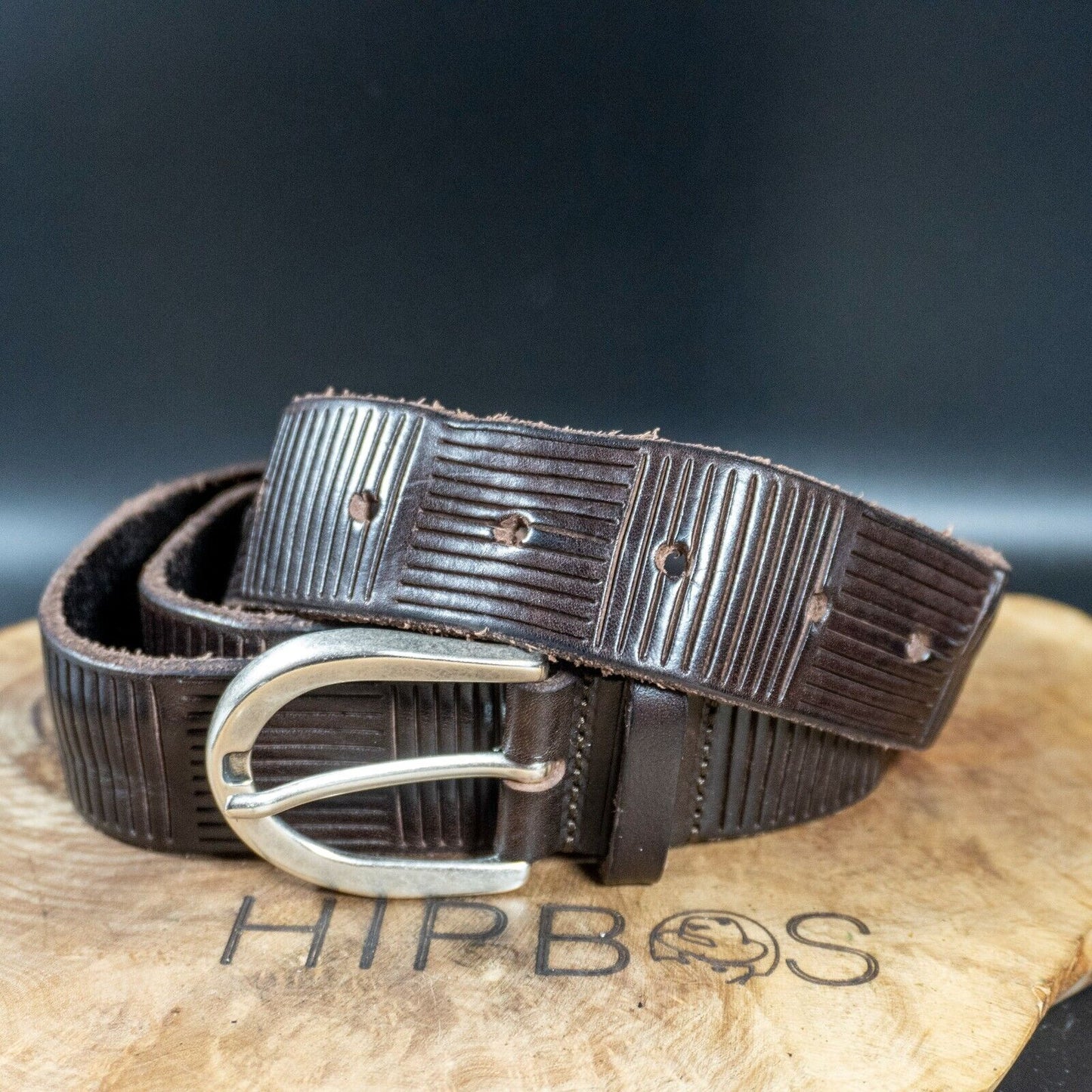 Massimo Dutti Mens Belt Vintage Leather Jeans Belt Brown Size 38 - VintageThing