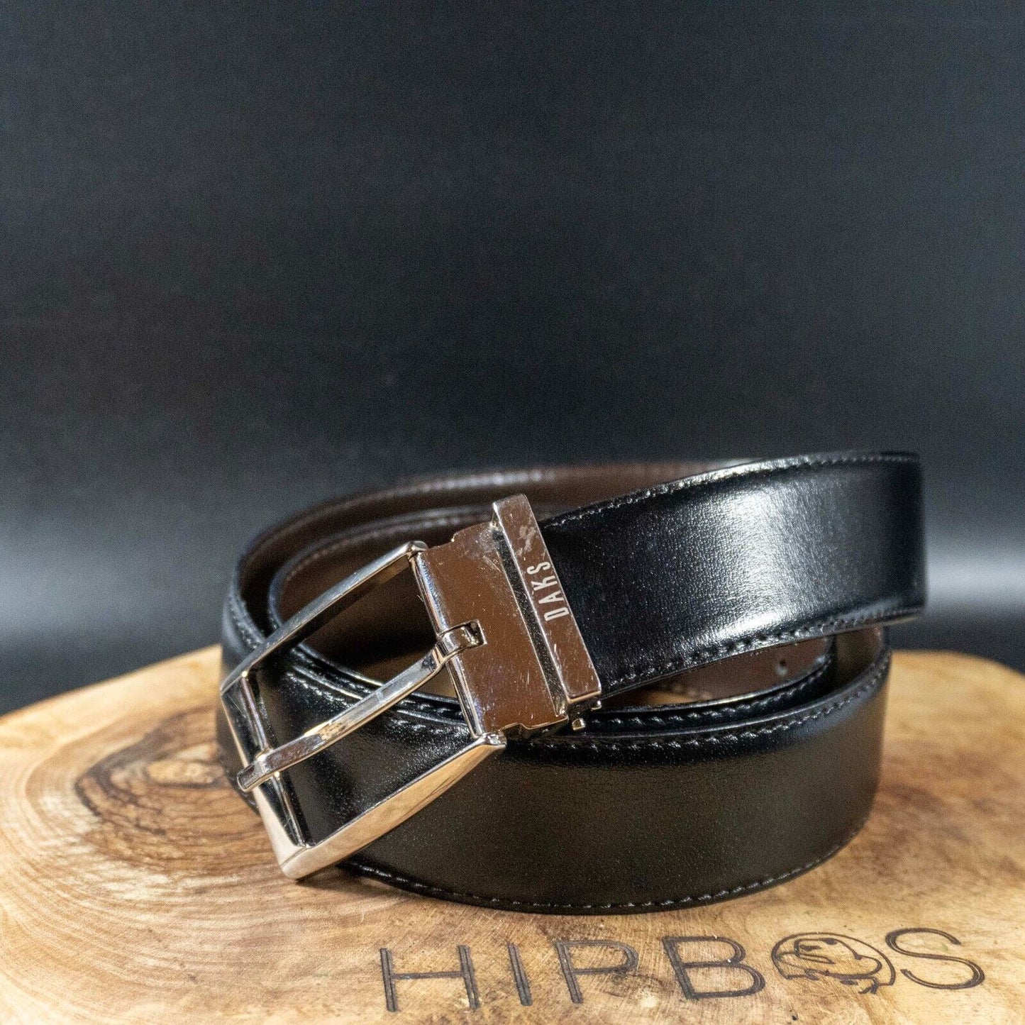 DAKS Mens Belt Leather Handcrafted Belt Classic Jeans Belt Black Size 34