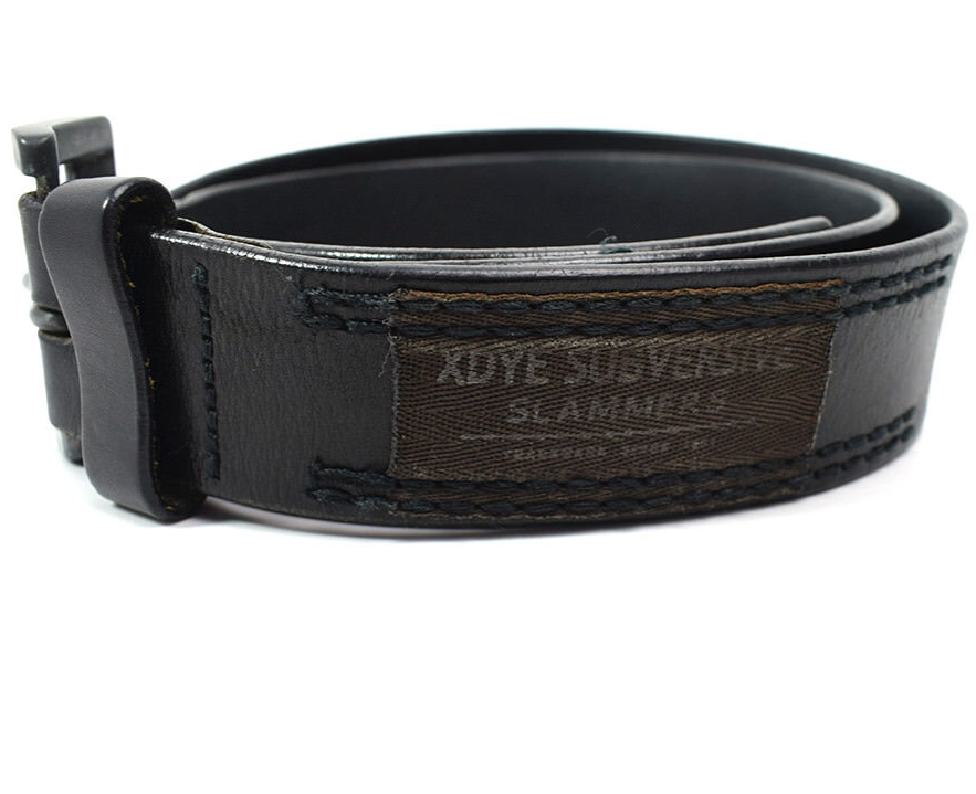 XDYE Mens Belt Vintage Leather Jeans Belt Black Size 34