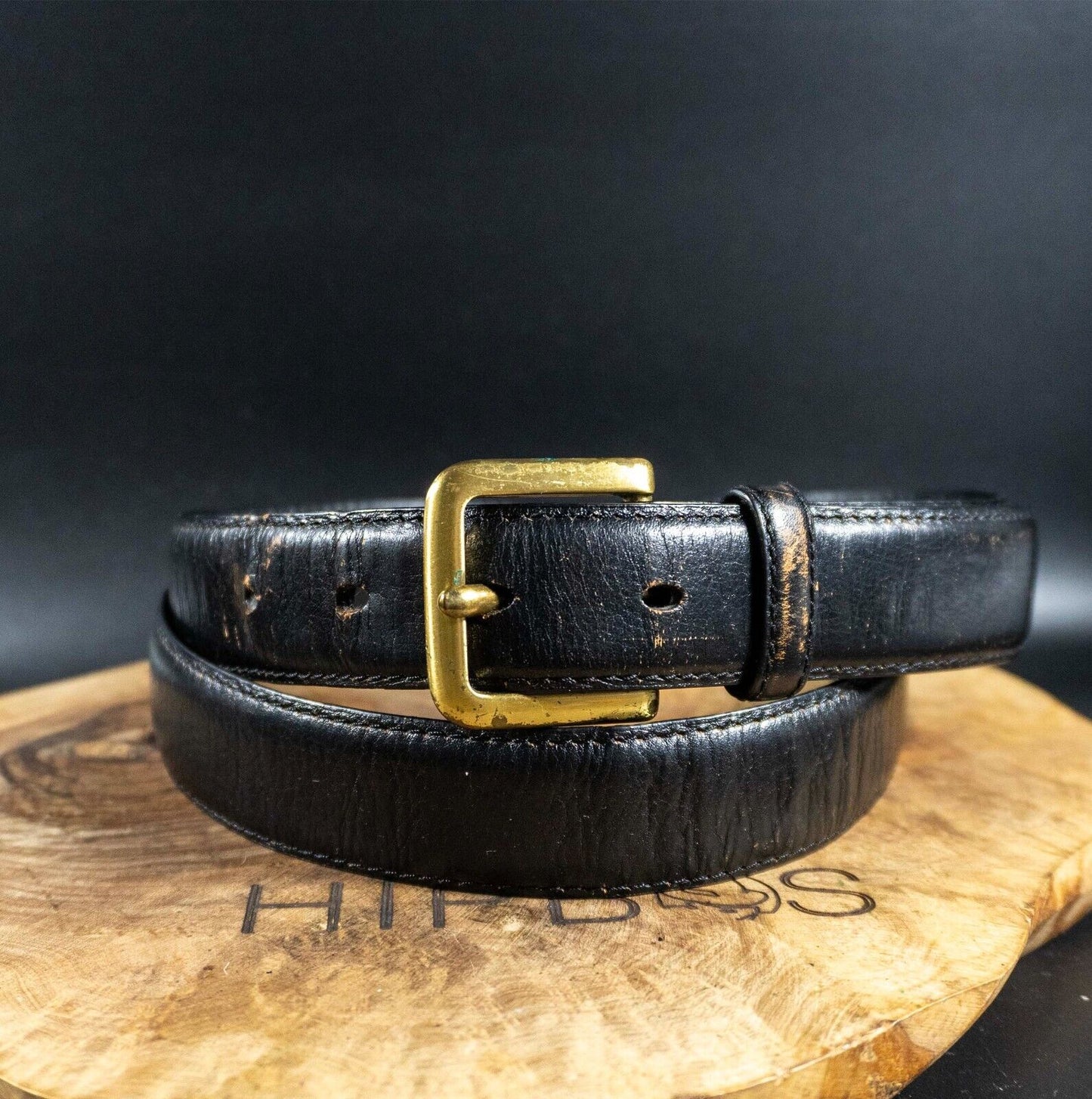 Marks and Spencer Mens Belt Vintage M&S Leather Jeans Belt Black Size 36-38