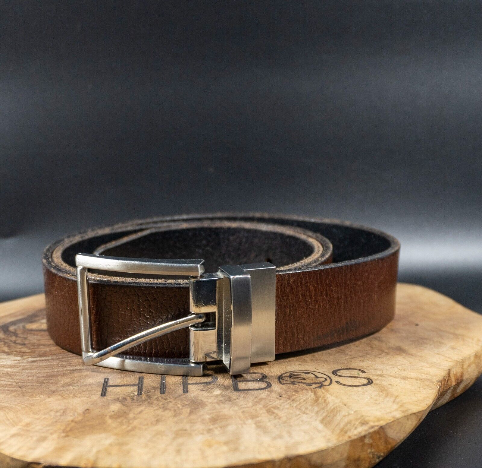 Marks and Spencer Mens Belt M&S Reversible Leather Belt Brown Black Size 34-36 - VintageThing