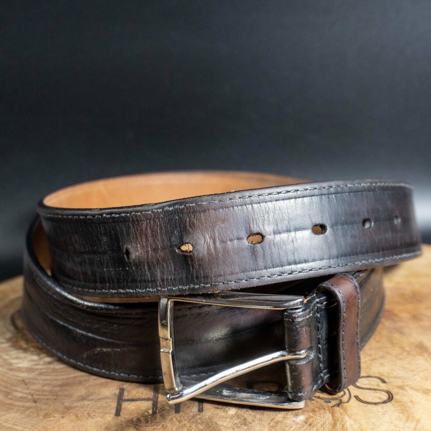 Fossil Mens Belt Vintage Leather Jeans Belt Brown Size 38