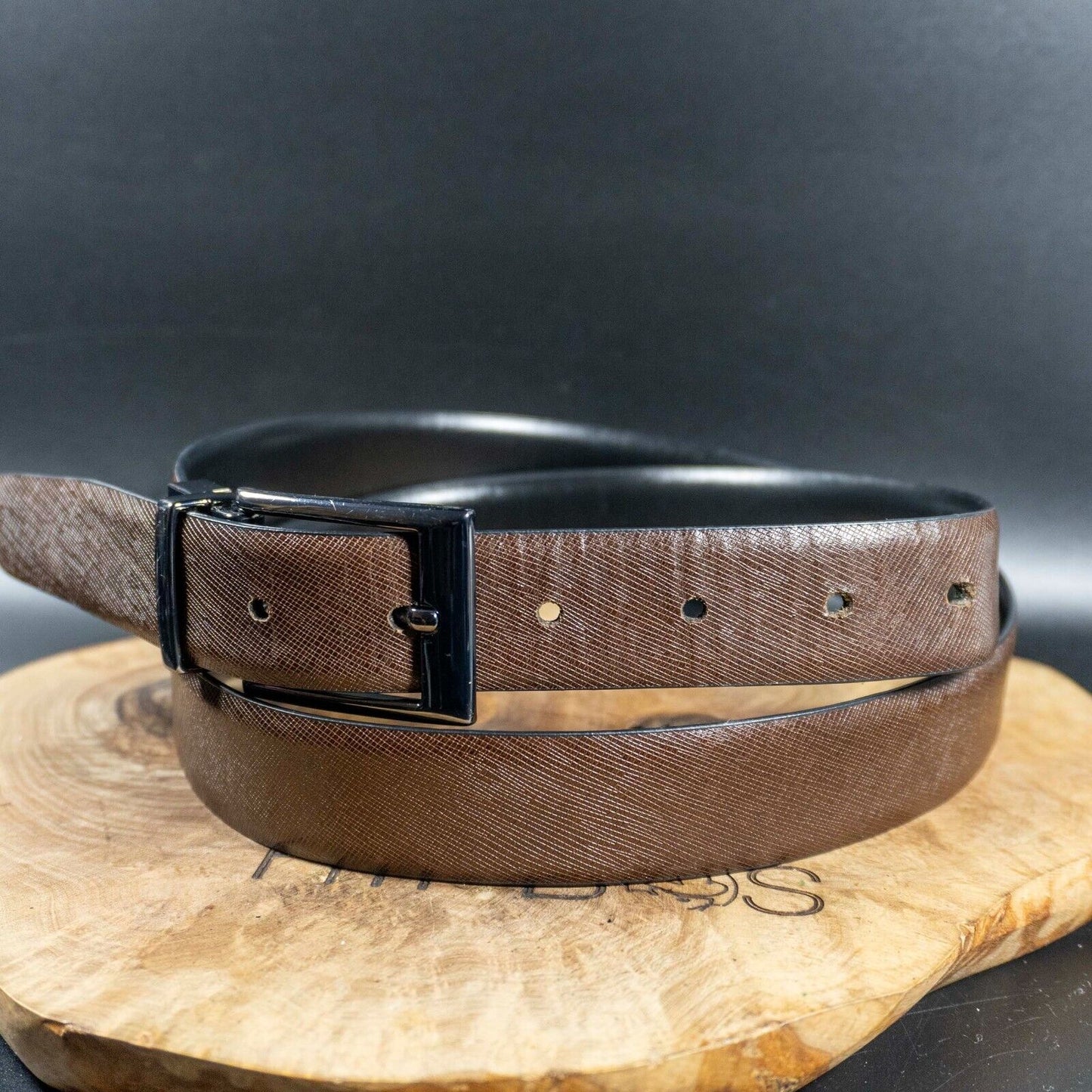 Marks and Spencer Mens Belt M&S Reversible Leather Belt Black Brown Size 38-40