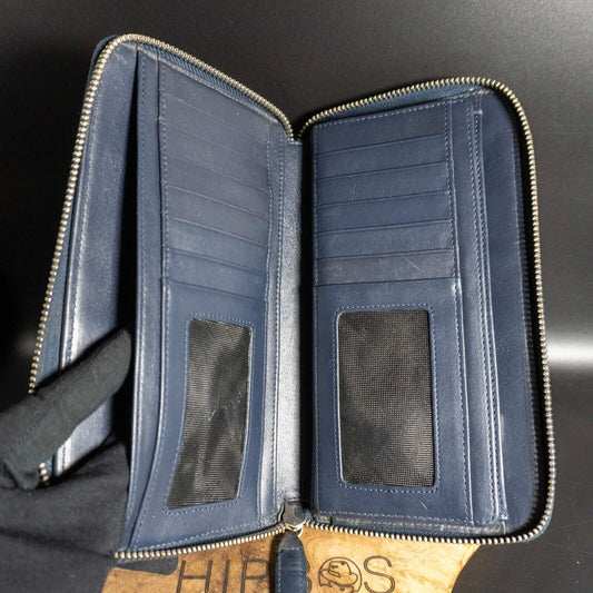 Picard World Traveller Travel Wallet Large Leather Clutch Travel Wallet Blue