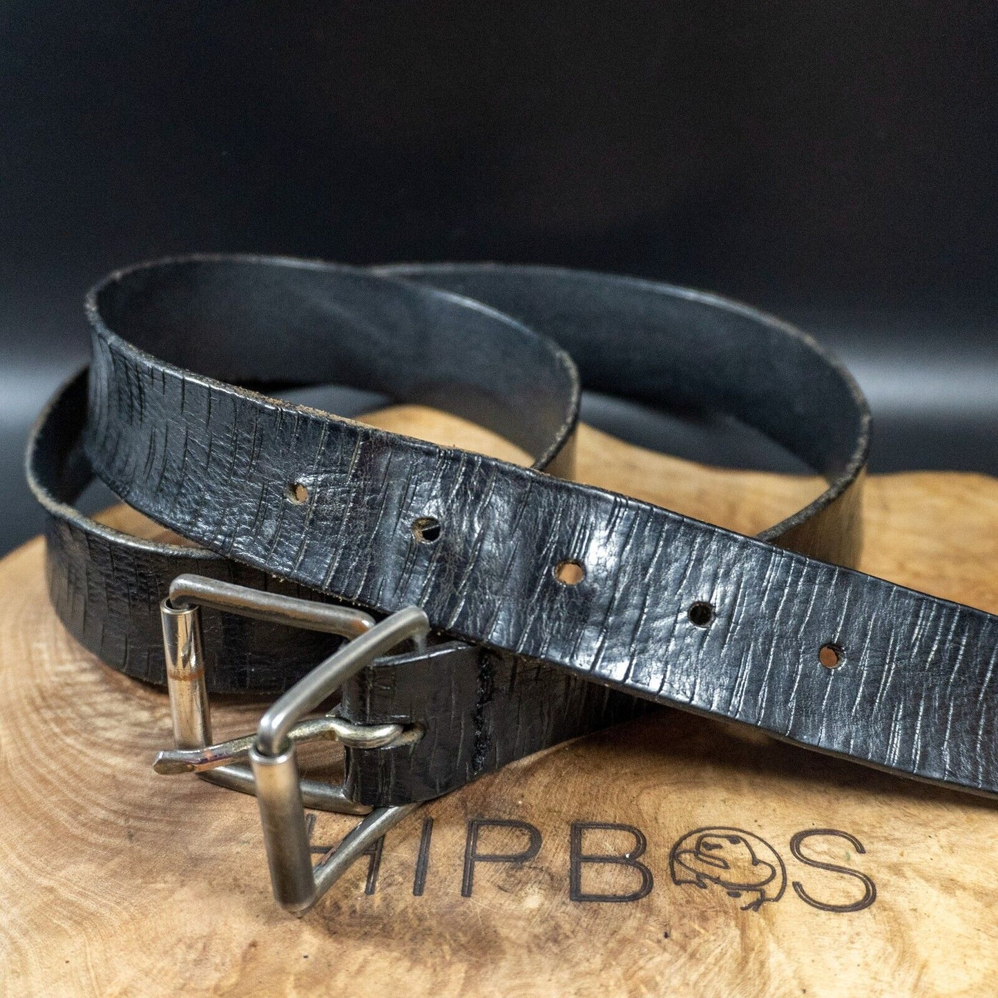 Guess Mens Belt Vintage Leather Jeans Belt Black Size S