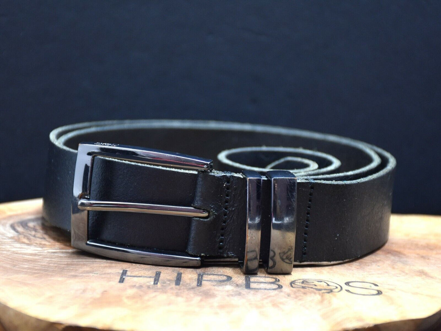 Next Mens Classic Leather Jeans Belt Black Size S (29-31)