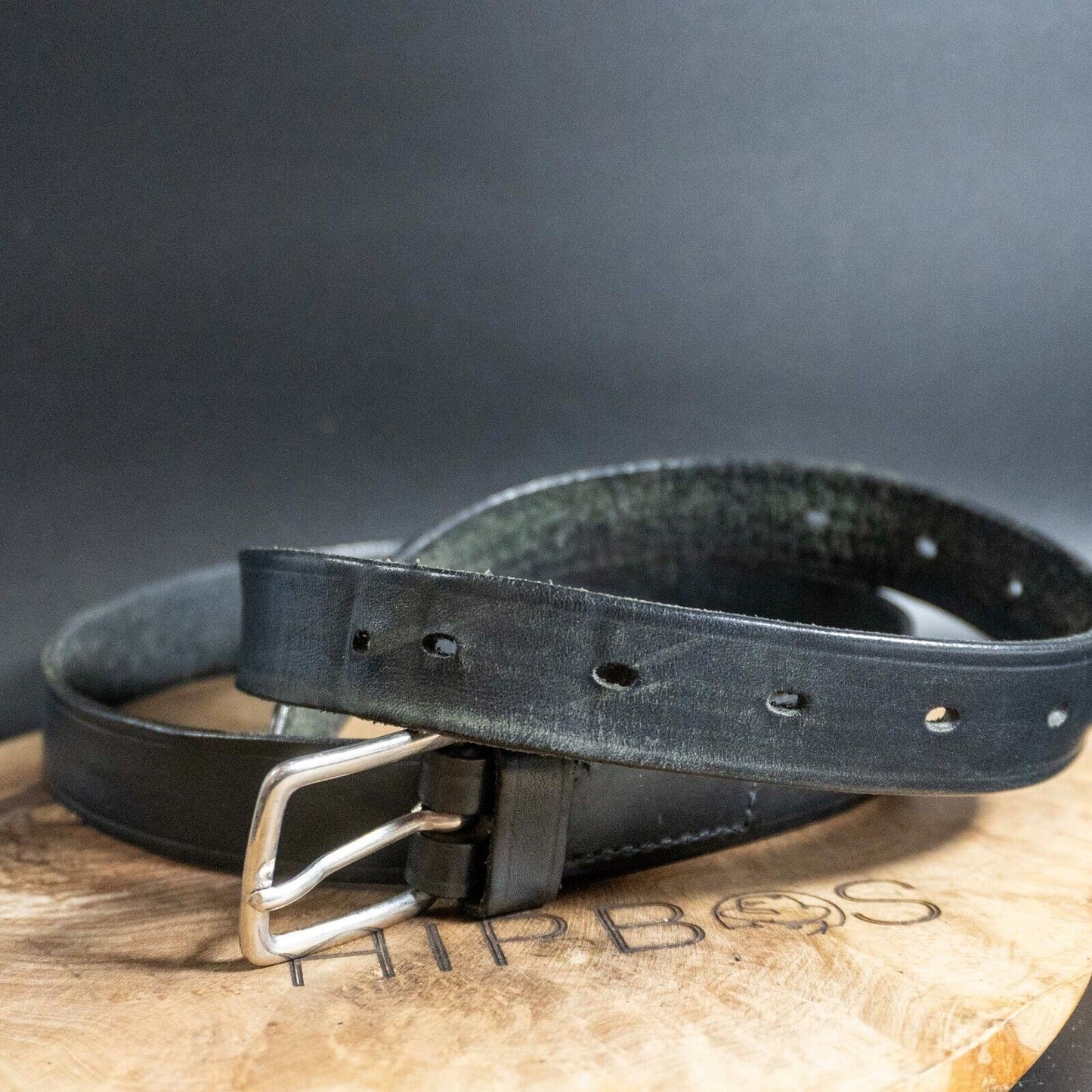 Vintage Mens Womens Belt Handmade Vintage Leather Jeans Belt Black Size 36