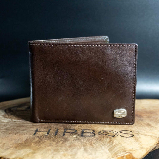 Stones Mens Wallet Bifold Leather Card Wallet Brown