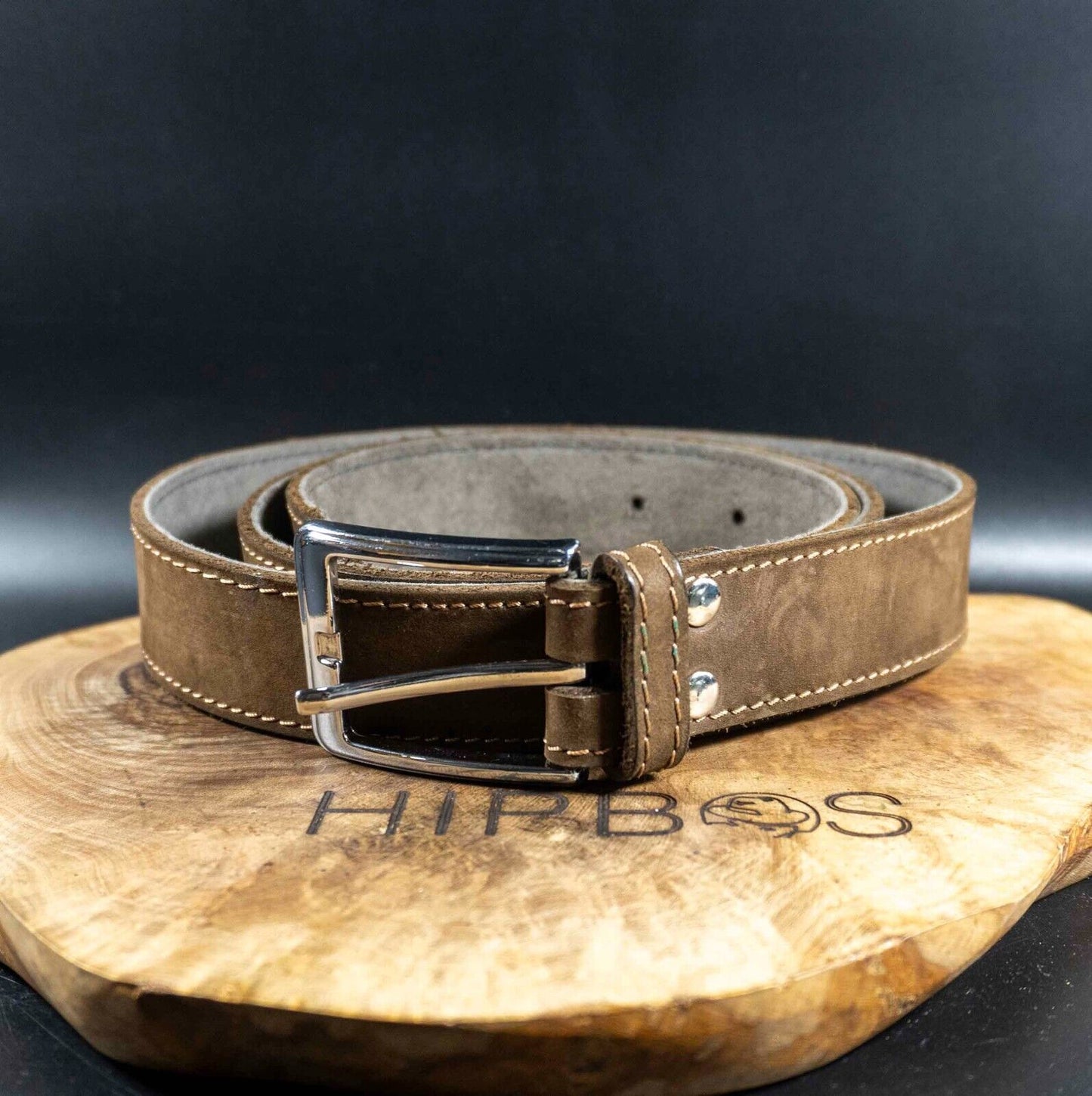 Vintage Mens Belt Handmade Leather Jeans Belt Brown Size 40